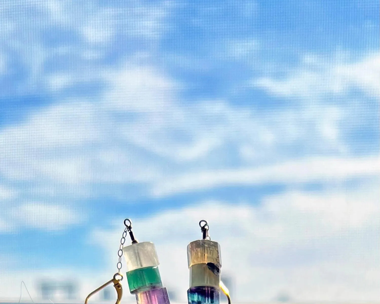 ELLA Faceted Fluorite Rainbow Yielding Jeweled Earrings
