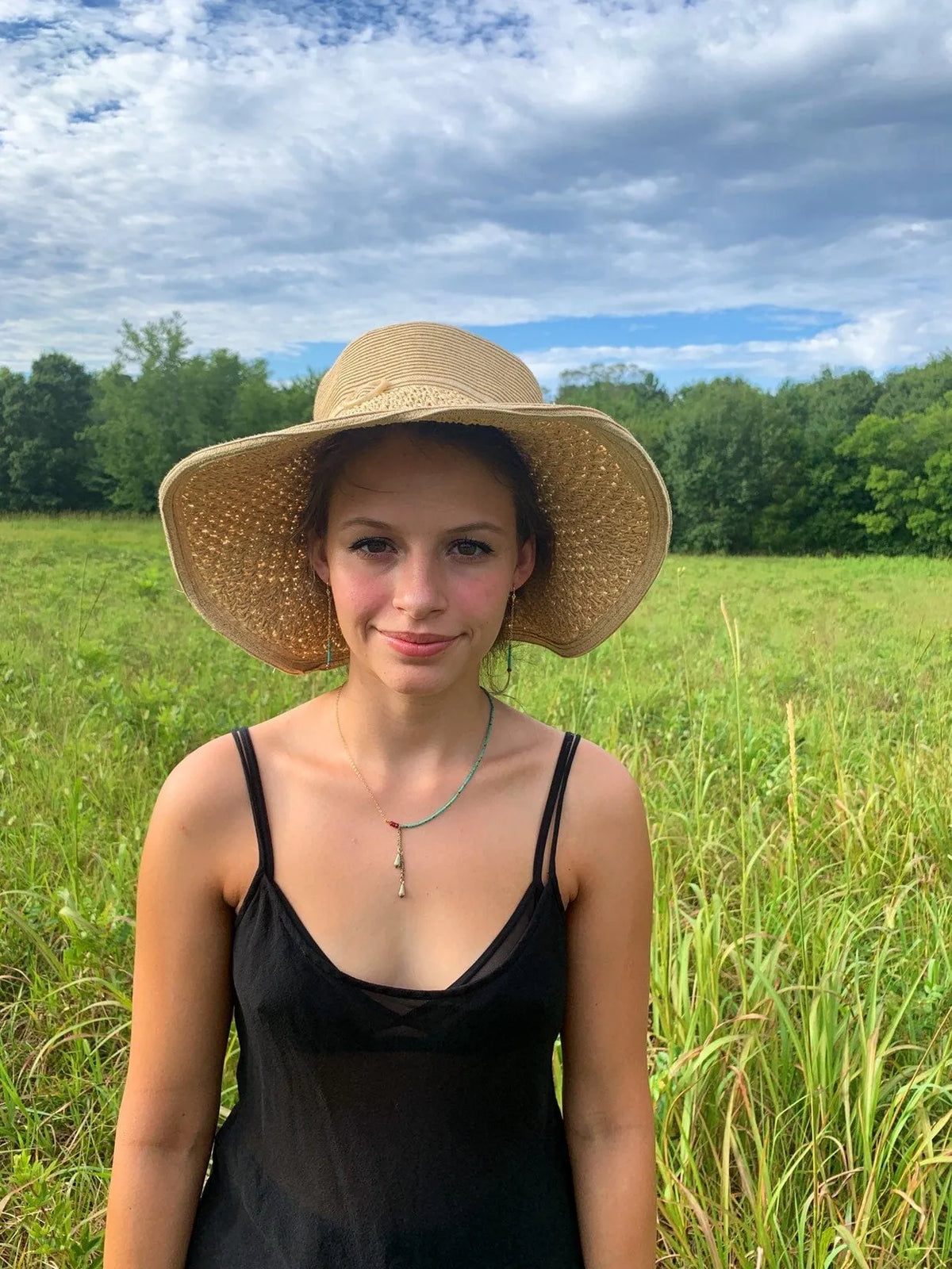 ELLE Asymmetrical Necklace Turquoise Ruby Gold Chain Tribal Fragment