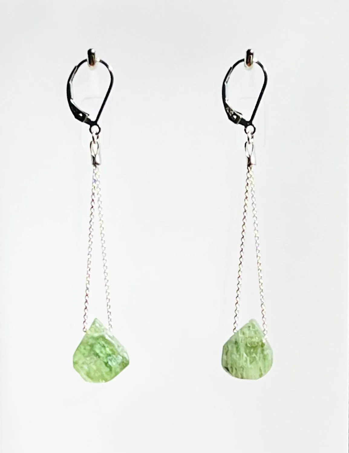 ENID Earrings Rare Green Kyanite Or Deeply Complex Rutilated Quartz