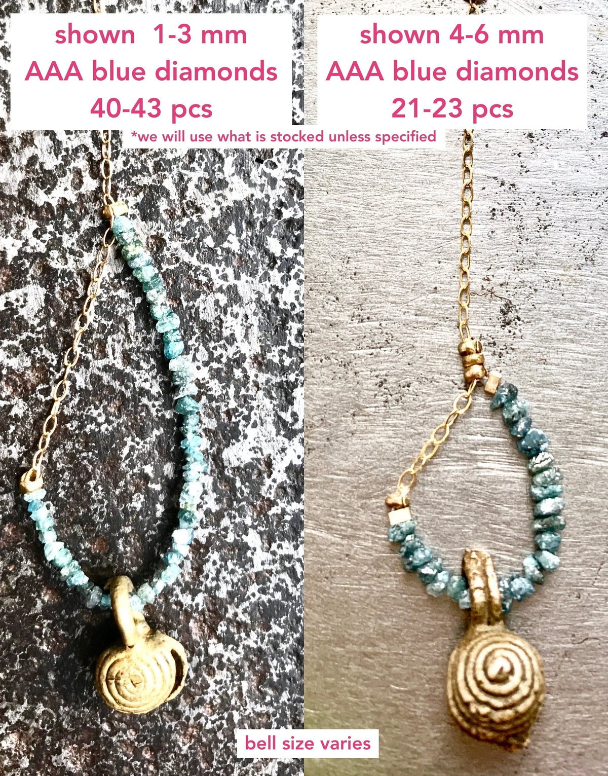 EPIPHANY Blue Diamonds Asymmetrical Earring Set Brass Tribal Bell