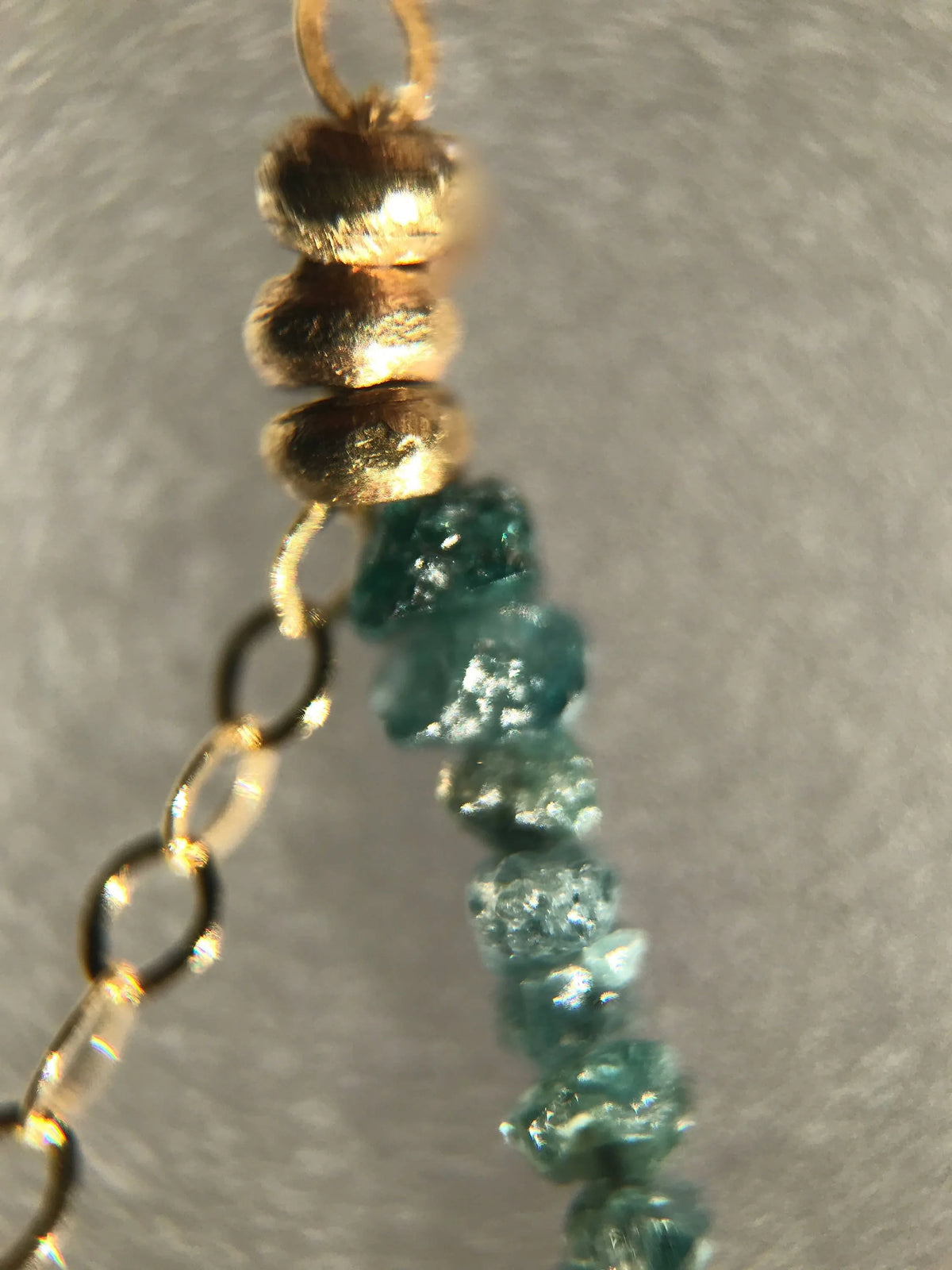 EPIPHANY Blue Diamonds Asymmetrical Earring Set Brass Tribal Bell