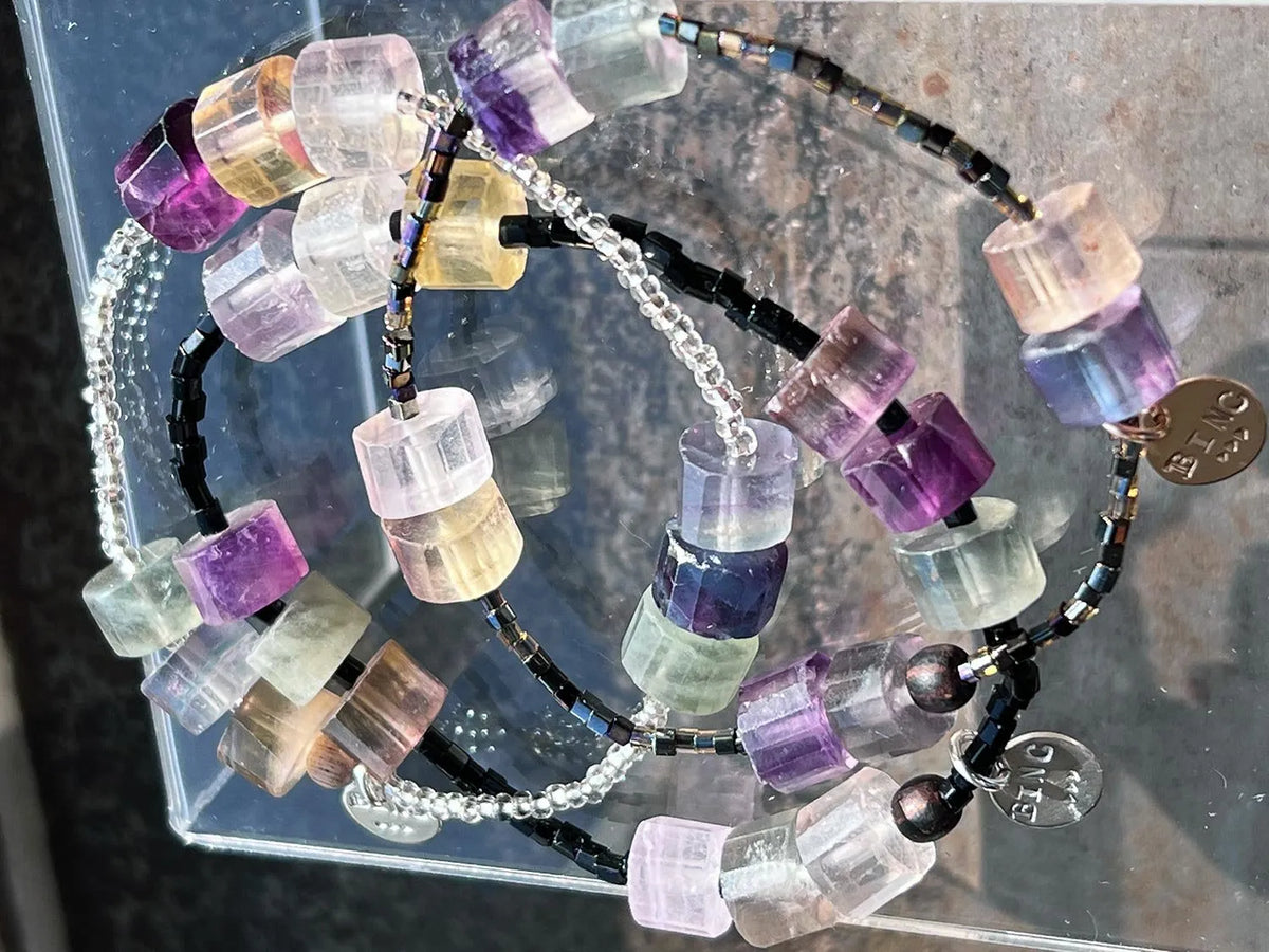 ERIN Fluorite Rainbow Yielding Jeweled Bracelet
