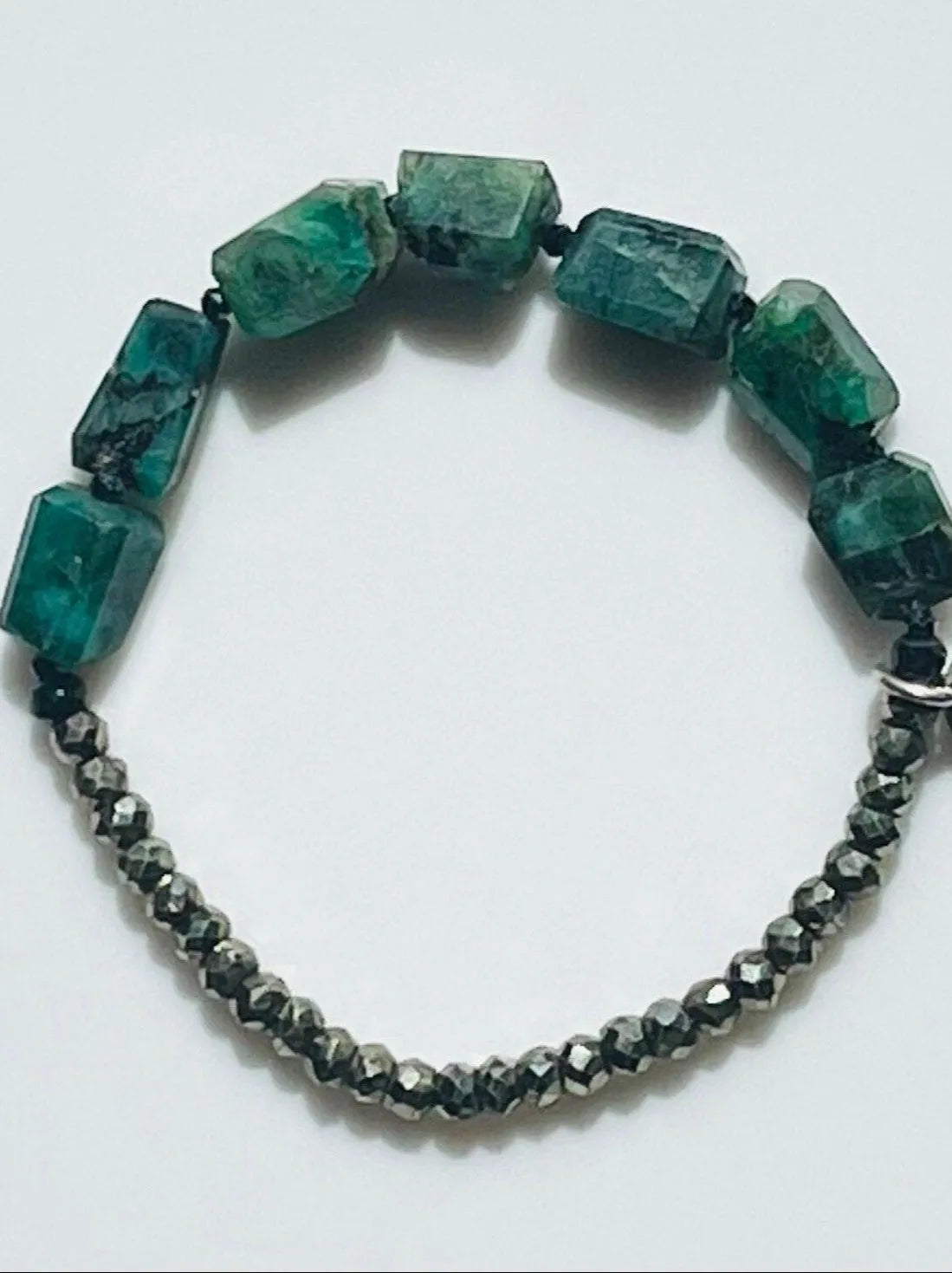 FALCON Emerald Pyrite Bracelet Healing Gemstones Bohemian Chic