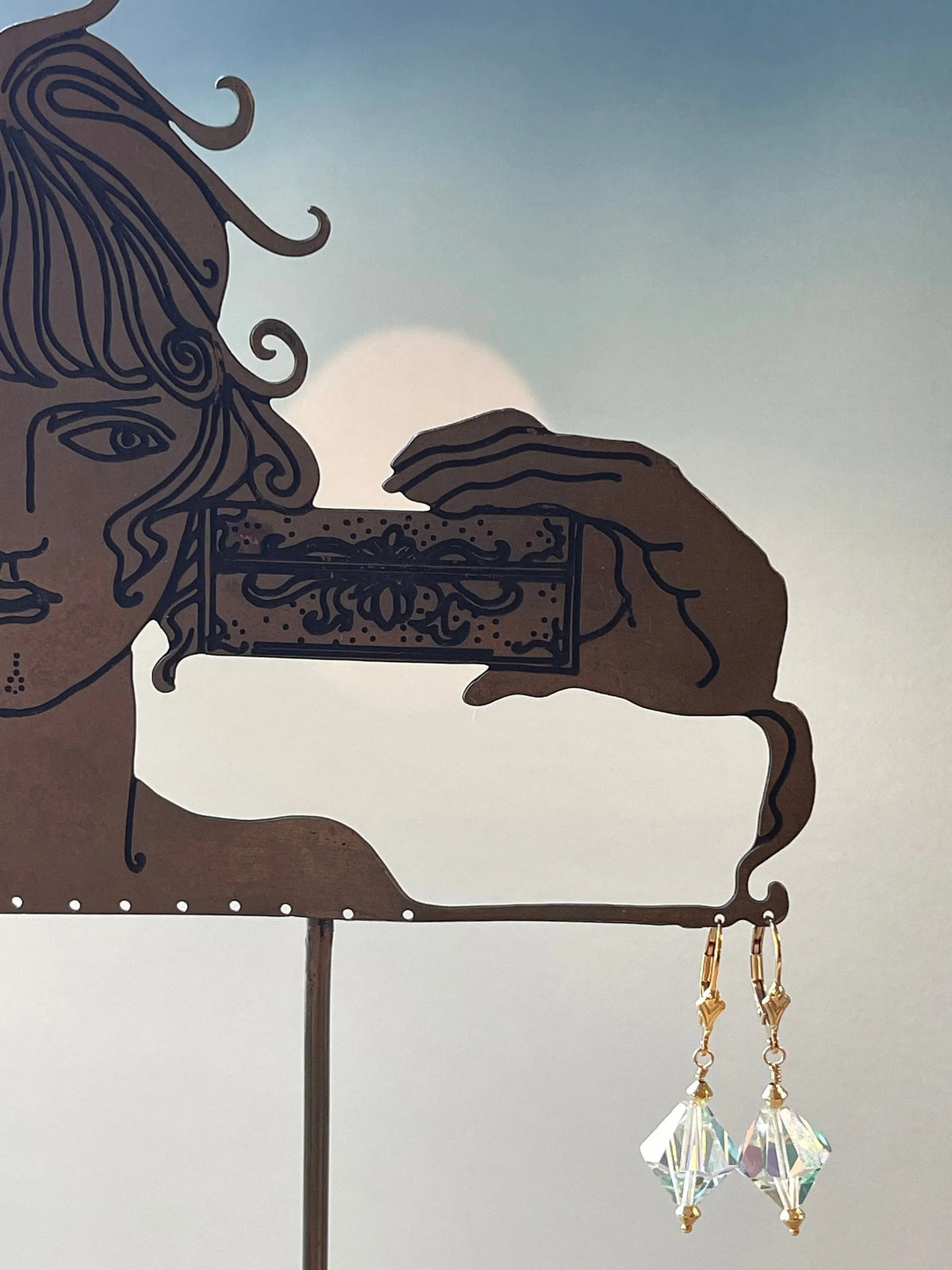 FIONA Earrings Antique Swarovski Crystal Petite Rose Quartz Beads Gift