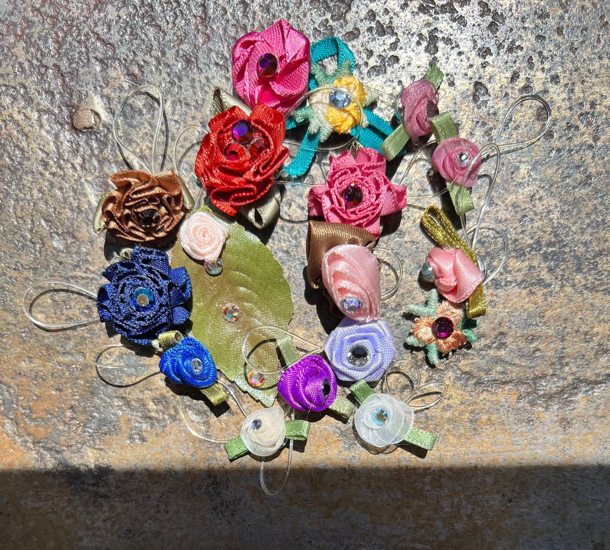 FLOWER CHILD Toe Or Finger Ribbon Ring Swarovski Crystals