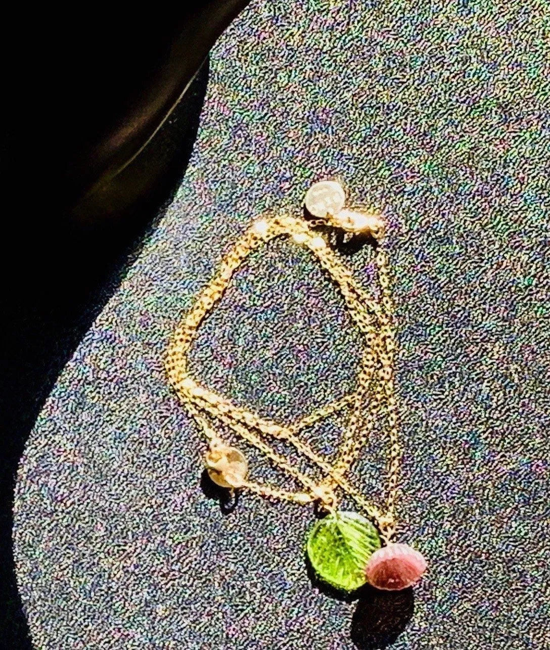 FRUIT HOOPS Necklace Bracelet Repurposed 1940-70's Glass Charms