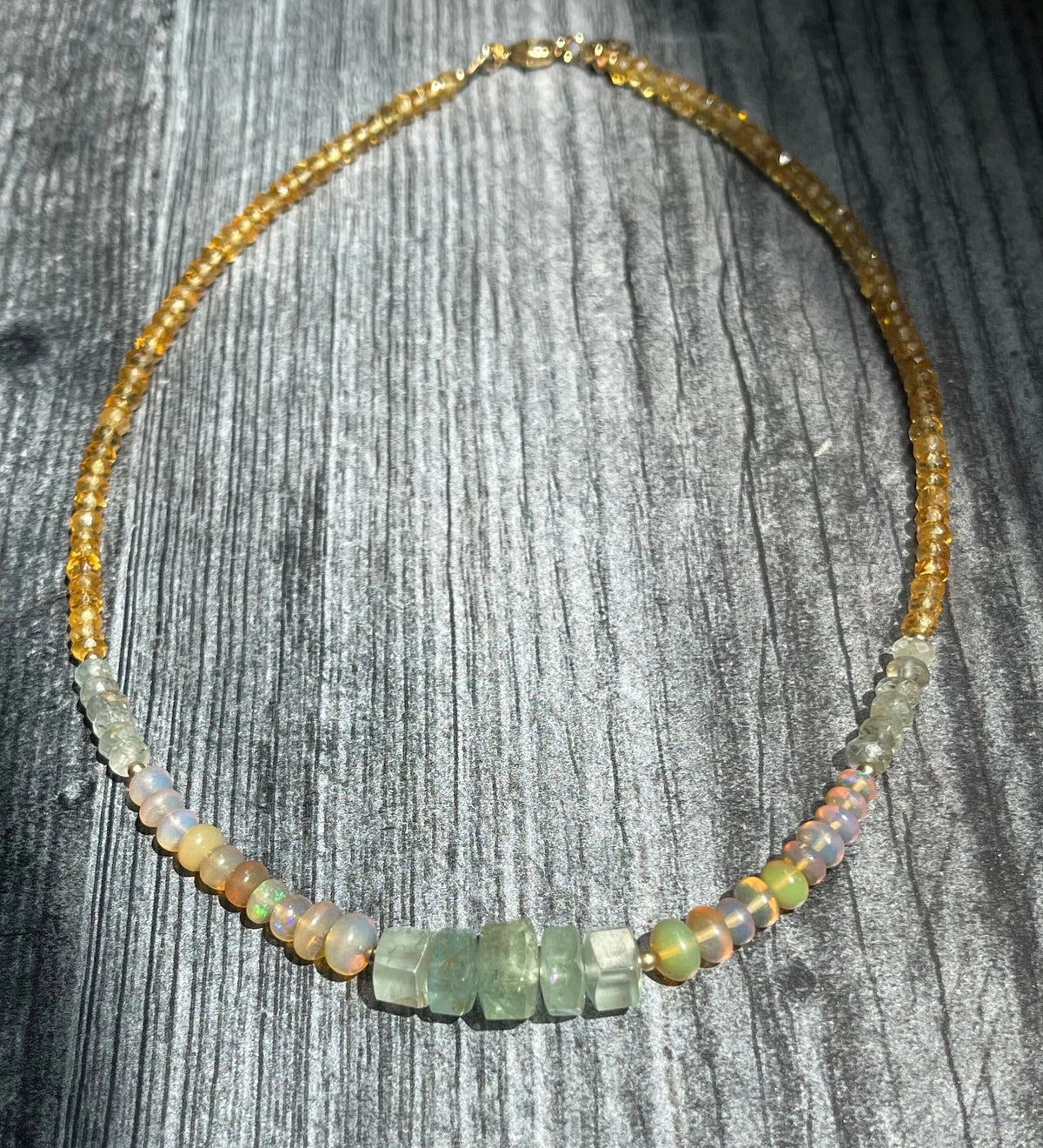 GIGI Necklace Opal Aquamarine Gemstones Citrine Healing Crystals