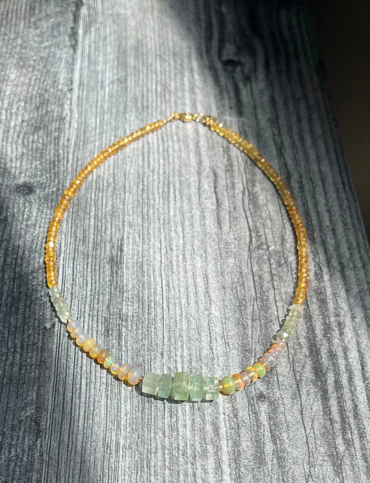 GIGI Necklace Opal Aquamarine Gemstones Citrine Healing Crystals