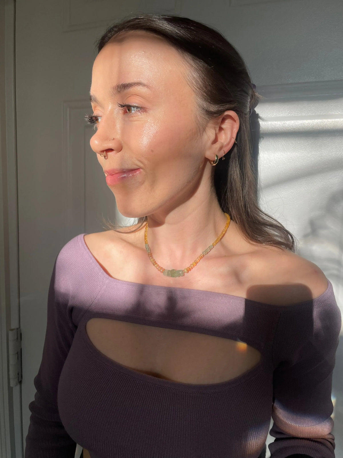 GIGI Necklace Opal Aquamarine Gemstones Citrine Healing Crystals