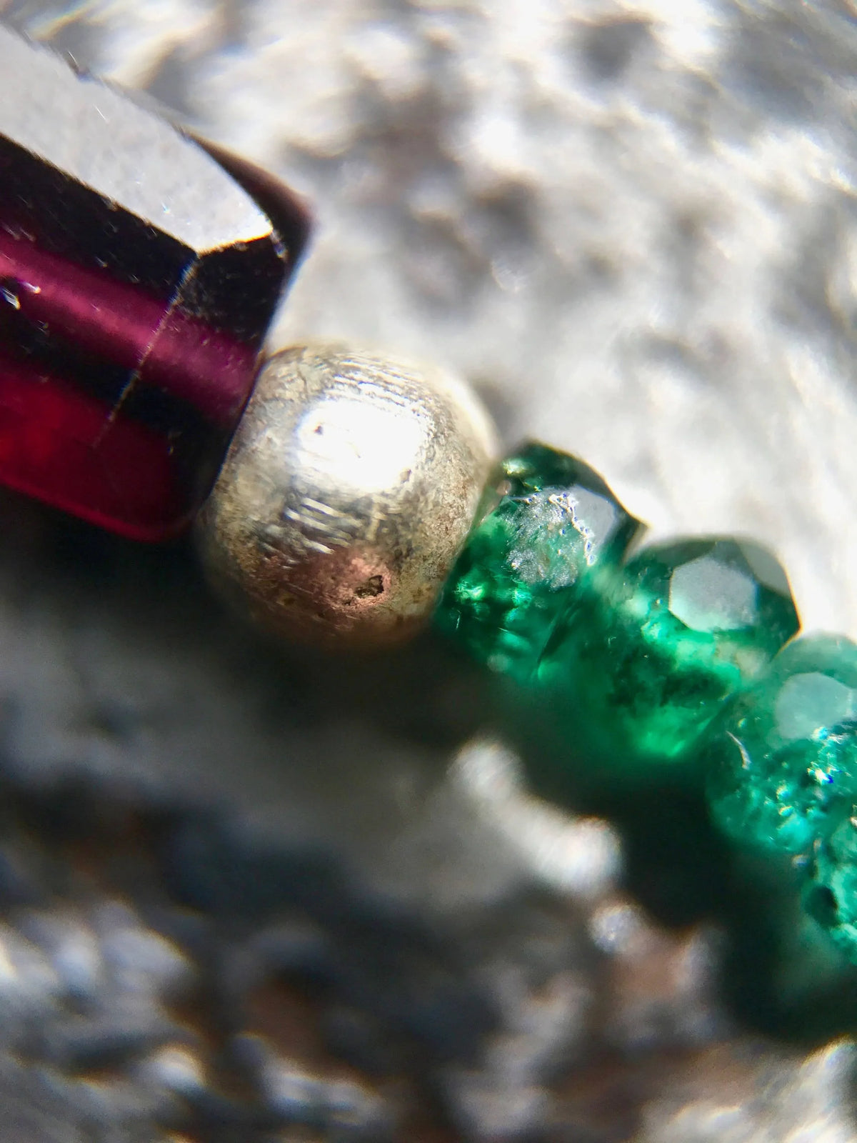 GLENN Necklace Repurposed Antique Kuchi Bell Charm Gems Crystals