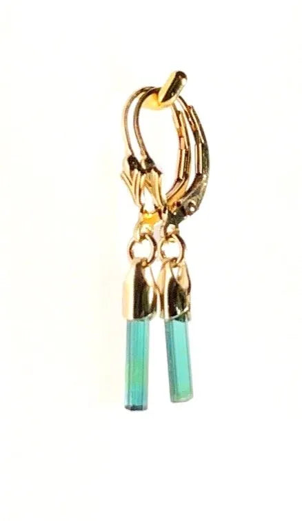 GROVE Earrings on Alison Krauss in NYT Indicolite Tourmaline 14K Gold