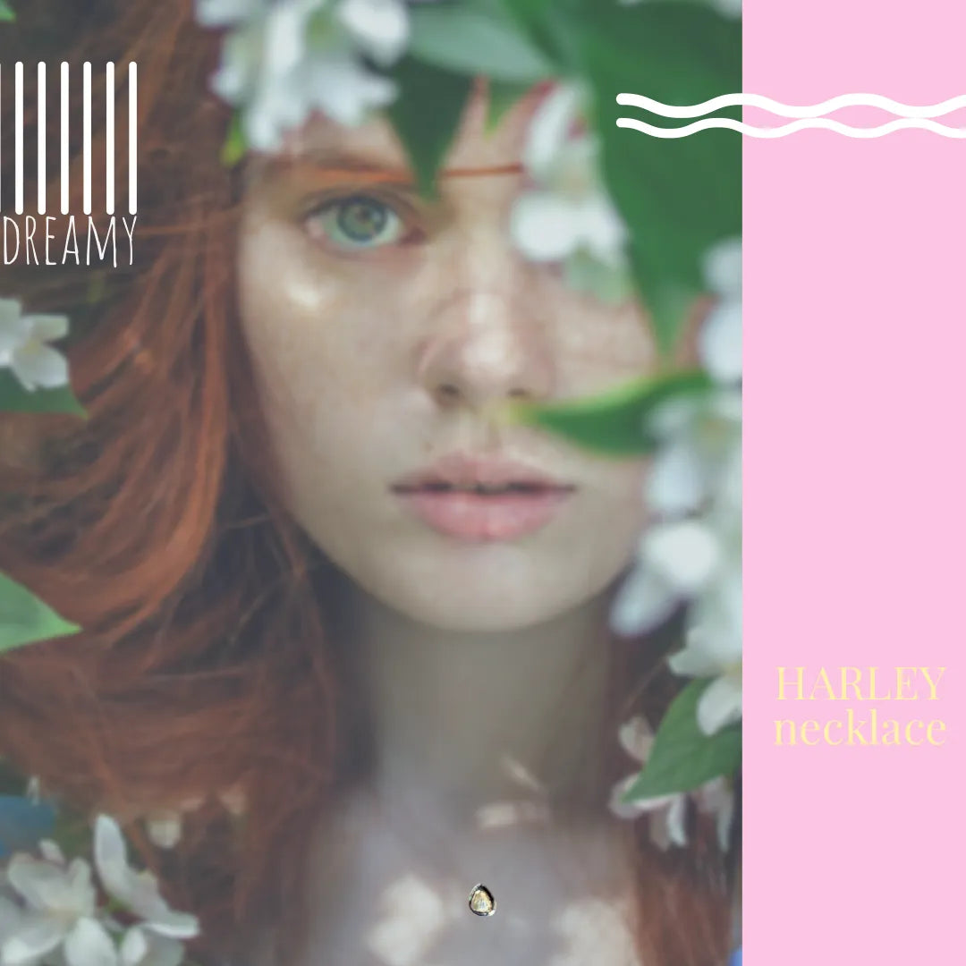 HARLEY Teardrop Shape Diamond Pendant Necklace 18K Gold Overlay