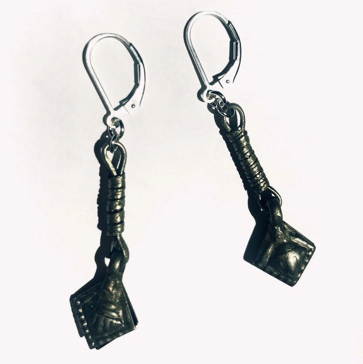 HARP Earrings Bohemian Splurge Rare Kuchi Tribal Repurposed Antiques