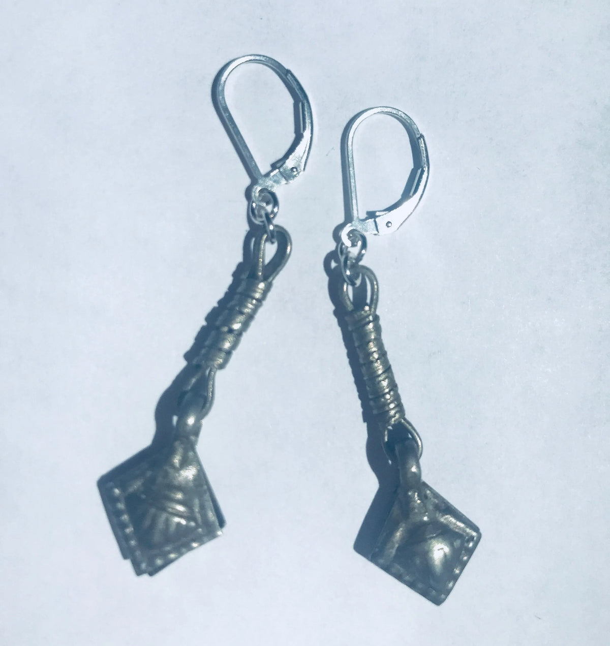 HARP Earrings Bohemian Splurge Rare Kuchi Tribal Repurposed Antiques