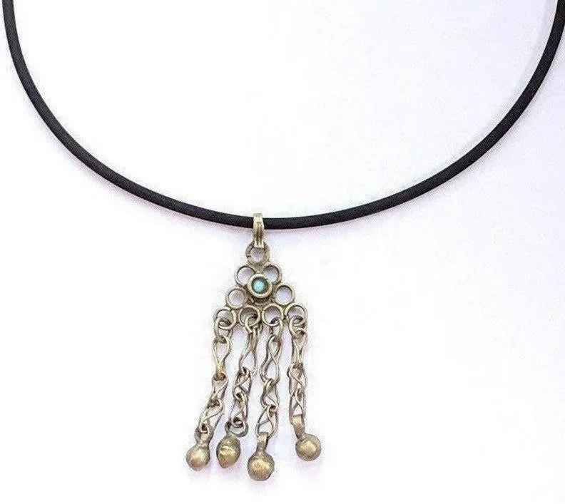 HOLLISTER Antique Pendant Necklace Turquoise Tribal Slow Fashion