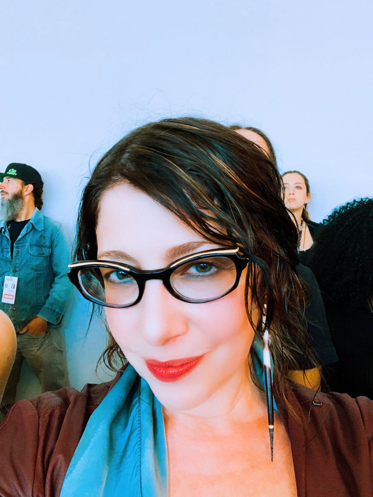 HUNTER Earring Porcupine Quill Black Diamond Dust 24K Gold Leaf