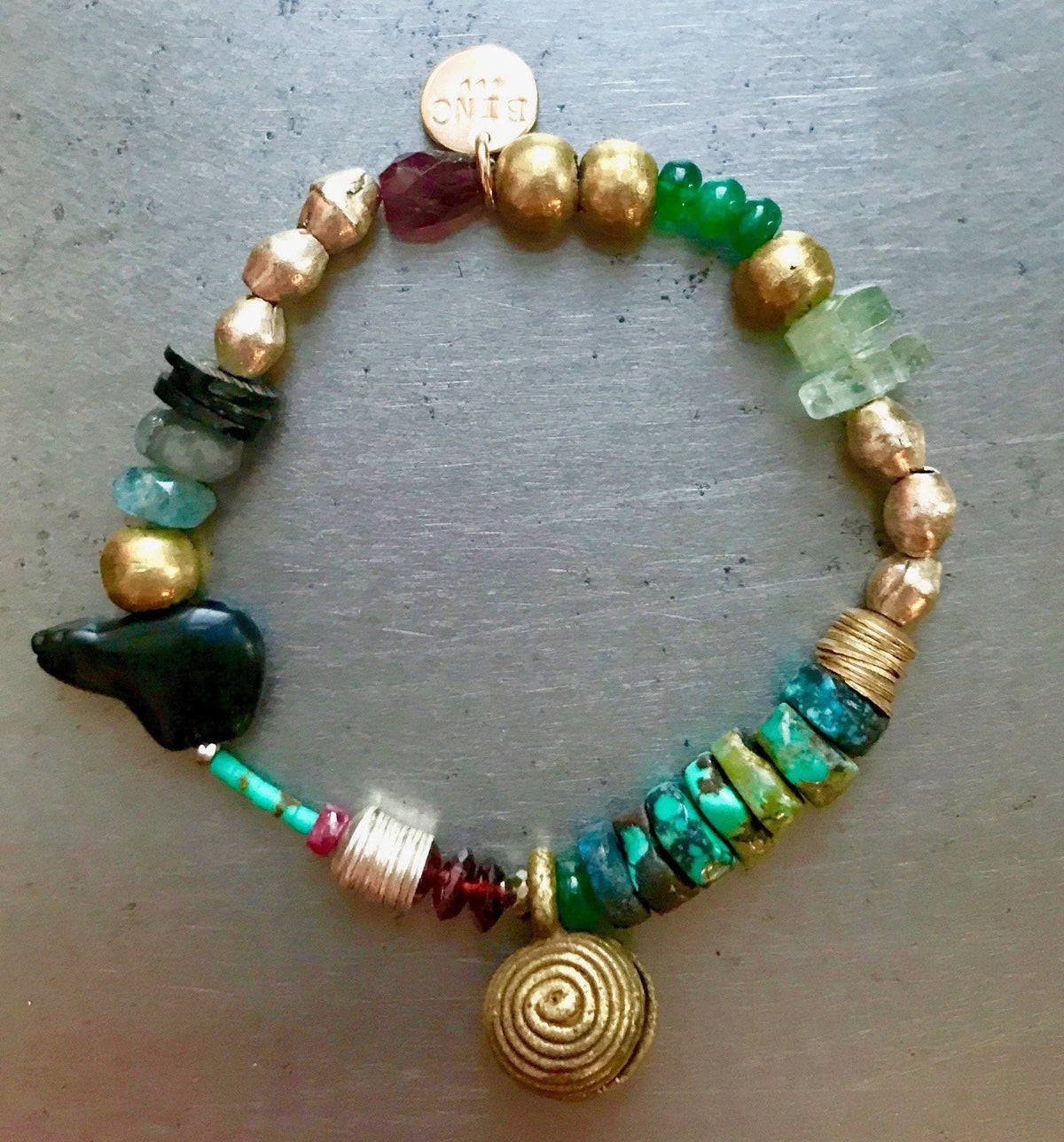 JULES Bracelet Precious Gems Emeralds Turquoise Talisman