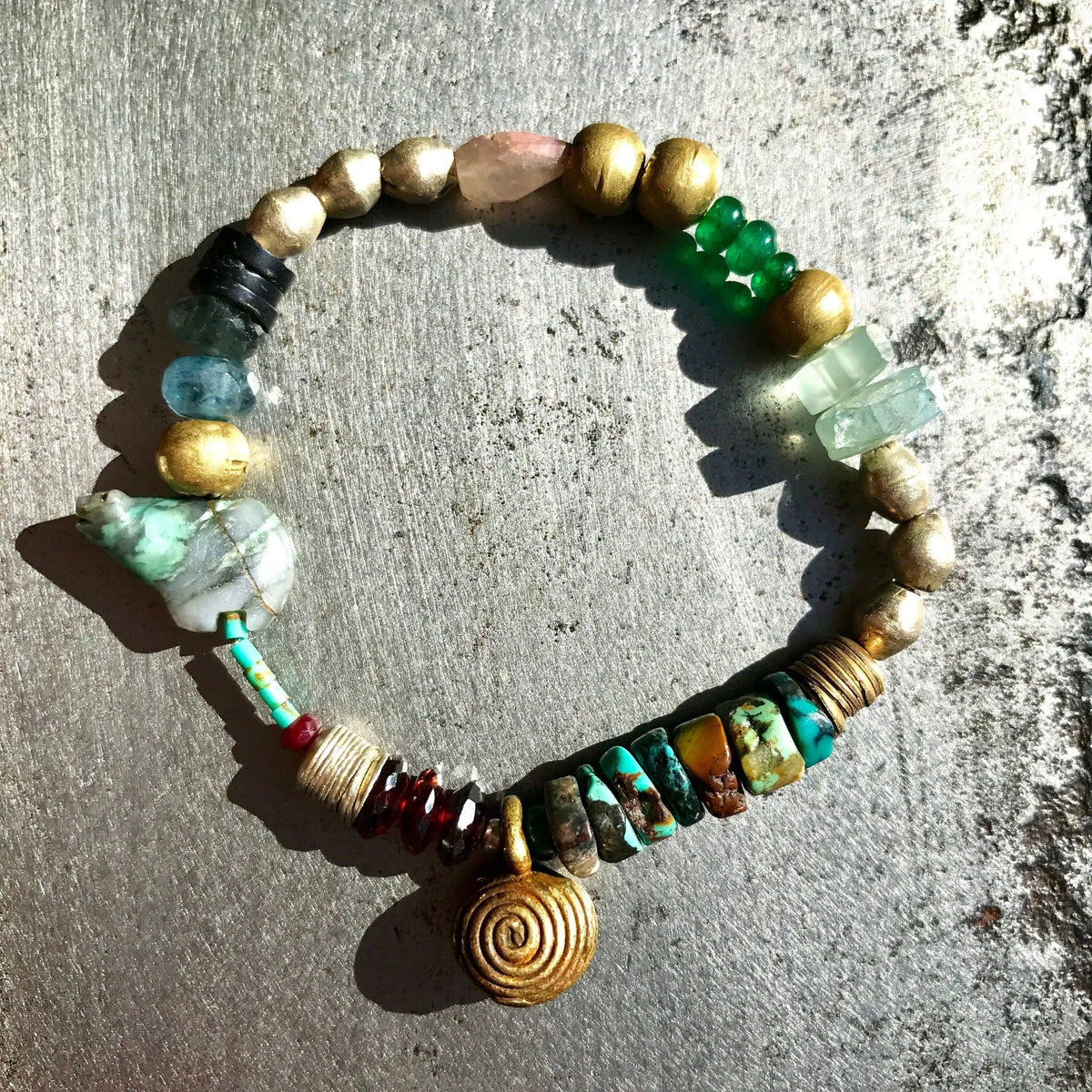 JULES Bracelet Precious Gems Emeralds Turquoise Talisman