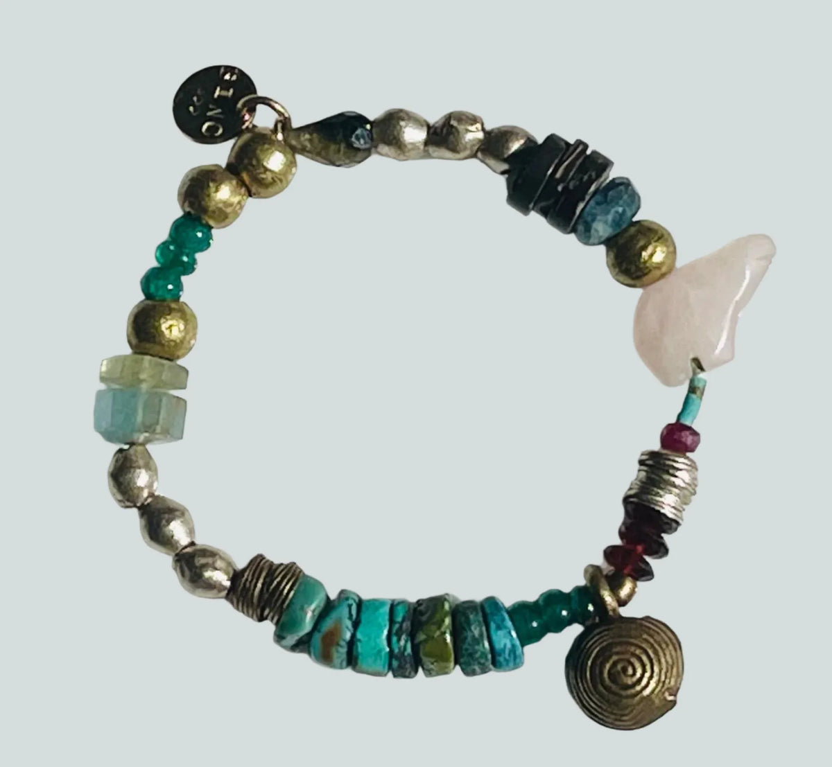 JULES Bracelet Precious Gems Emeralds Turquoise Talisman