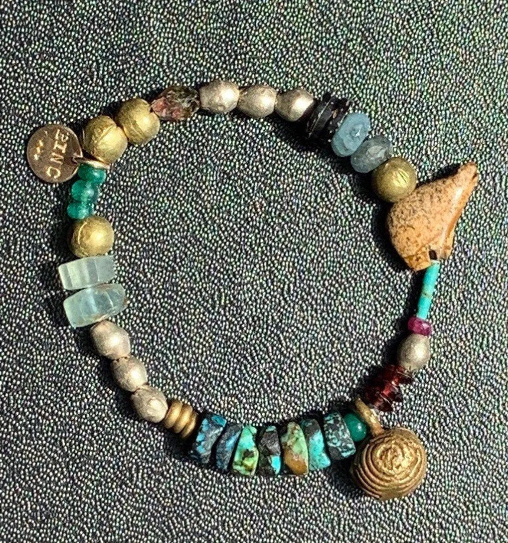 JULES Bracelet Precious Gems Emeralds Turquoise Talisman