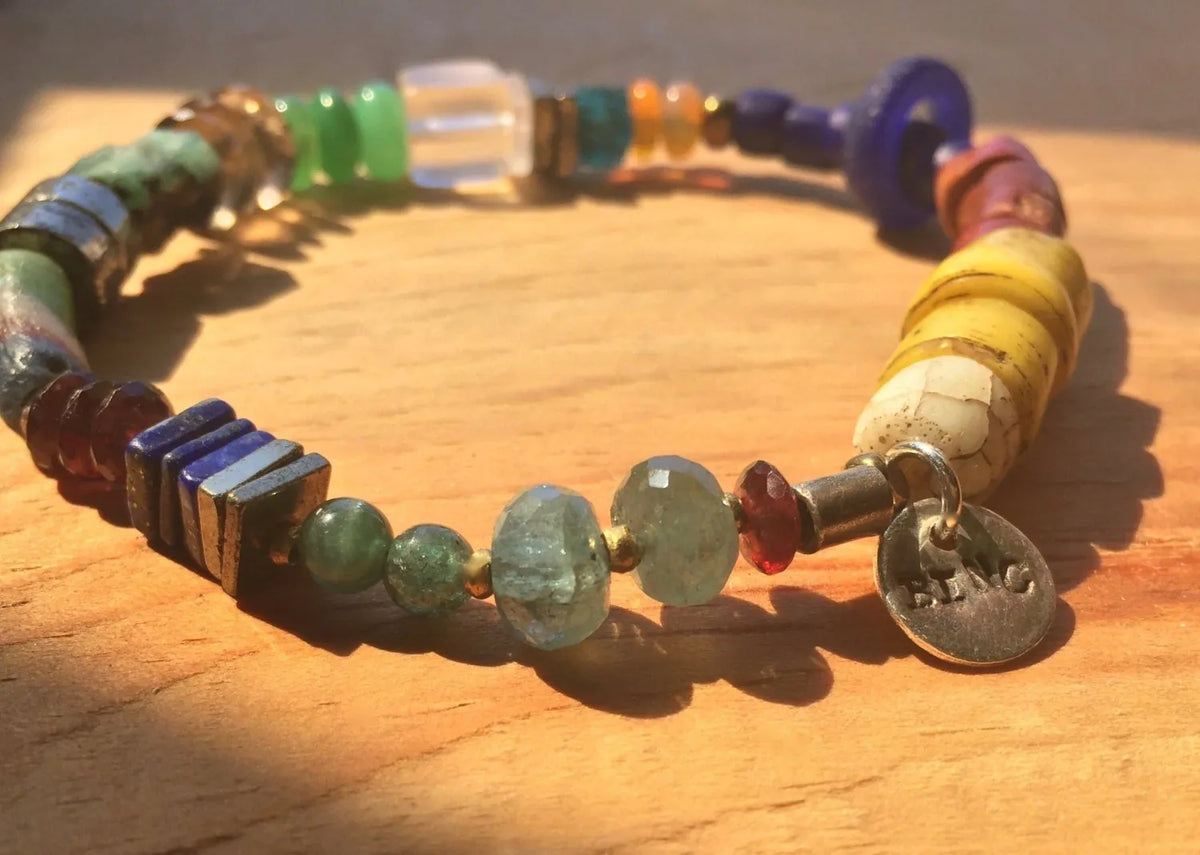 KAHLO Beaded Bracelet Boho Colorful Quality Gems Primitive Elements