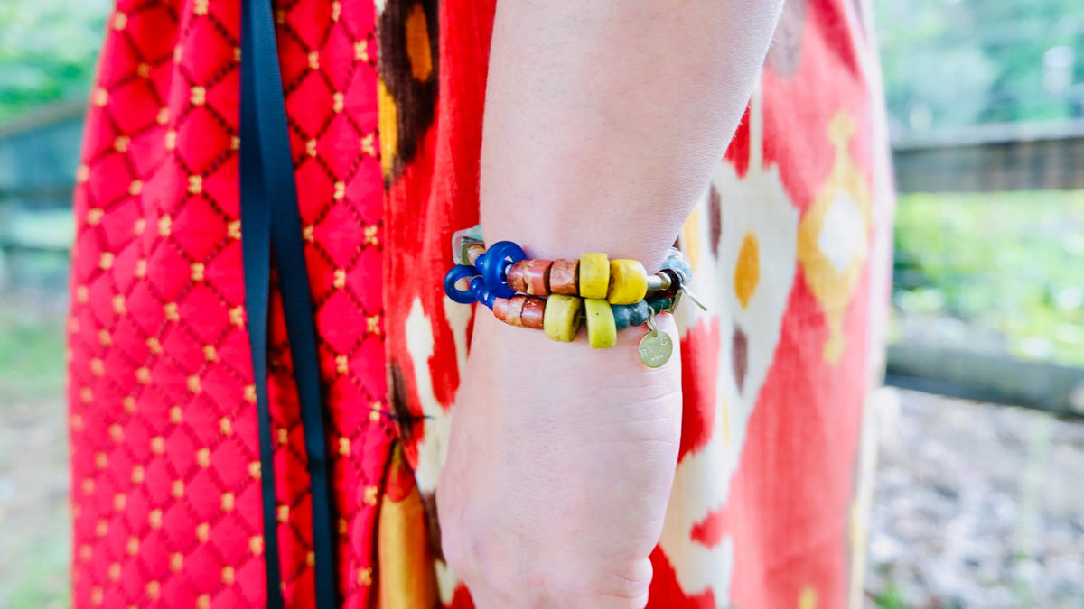 KAHLO Beaded Bracelet Boho Colorful Quality Gems Primitive Elements