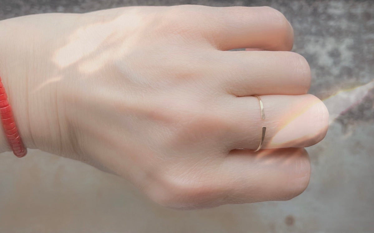 KAI Split Ring Adjustable Hand-Forged Sterling 14K Gold 14/20