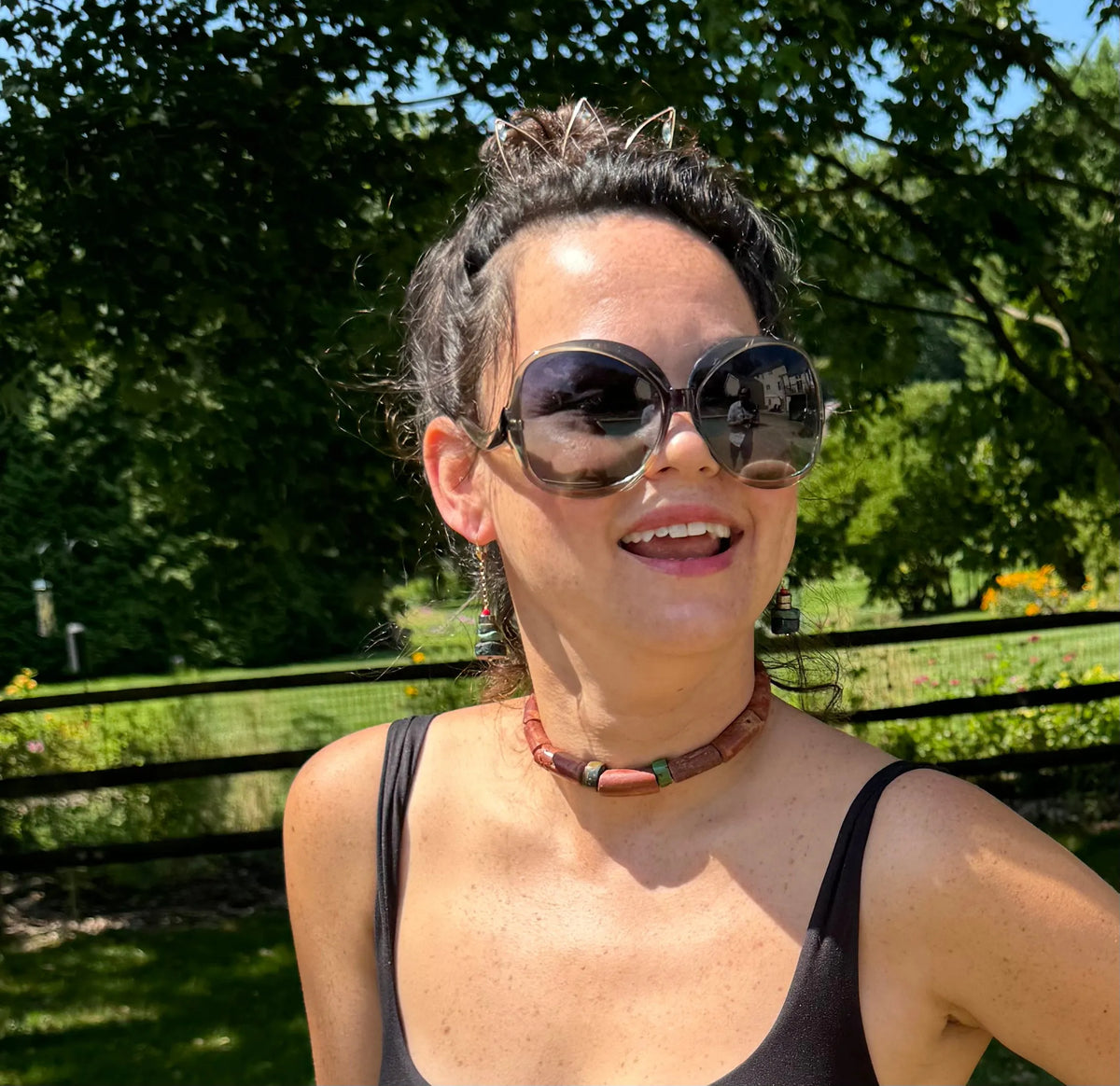 KENNEDY Earrings Beach Resort Turquoise Pyrite Tribal Meets Boho