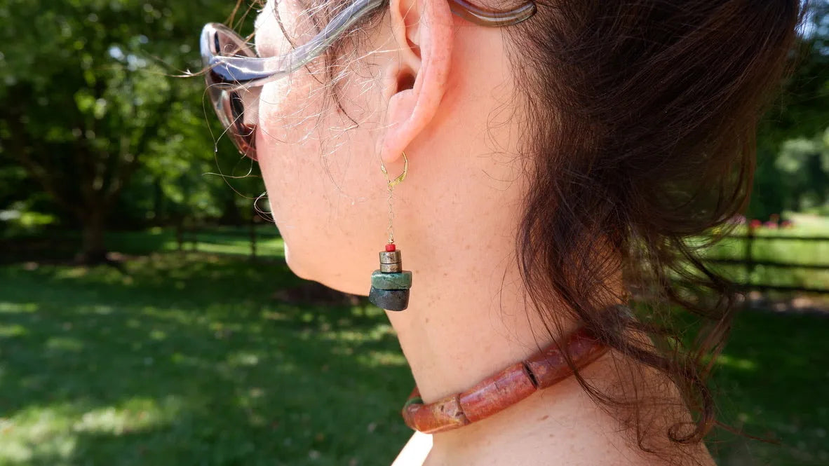 KENNEDY Earrings Beach Resort Turquoise Pyrite Tribal Meets Boho