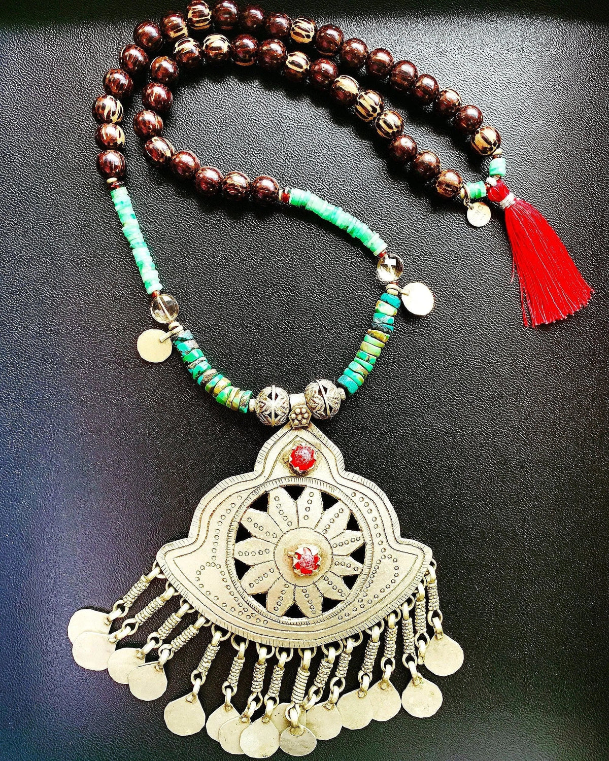 LAKE Statement Necklace Bohemian Splurge Rare Tribal Antique Charms
