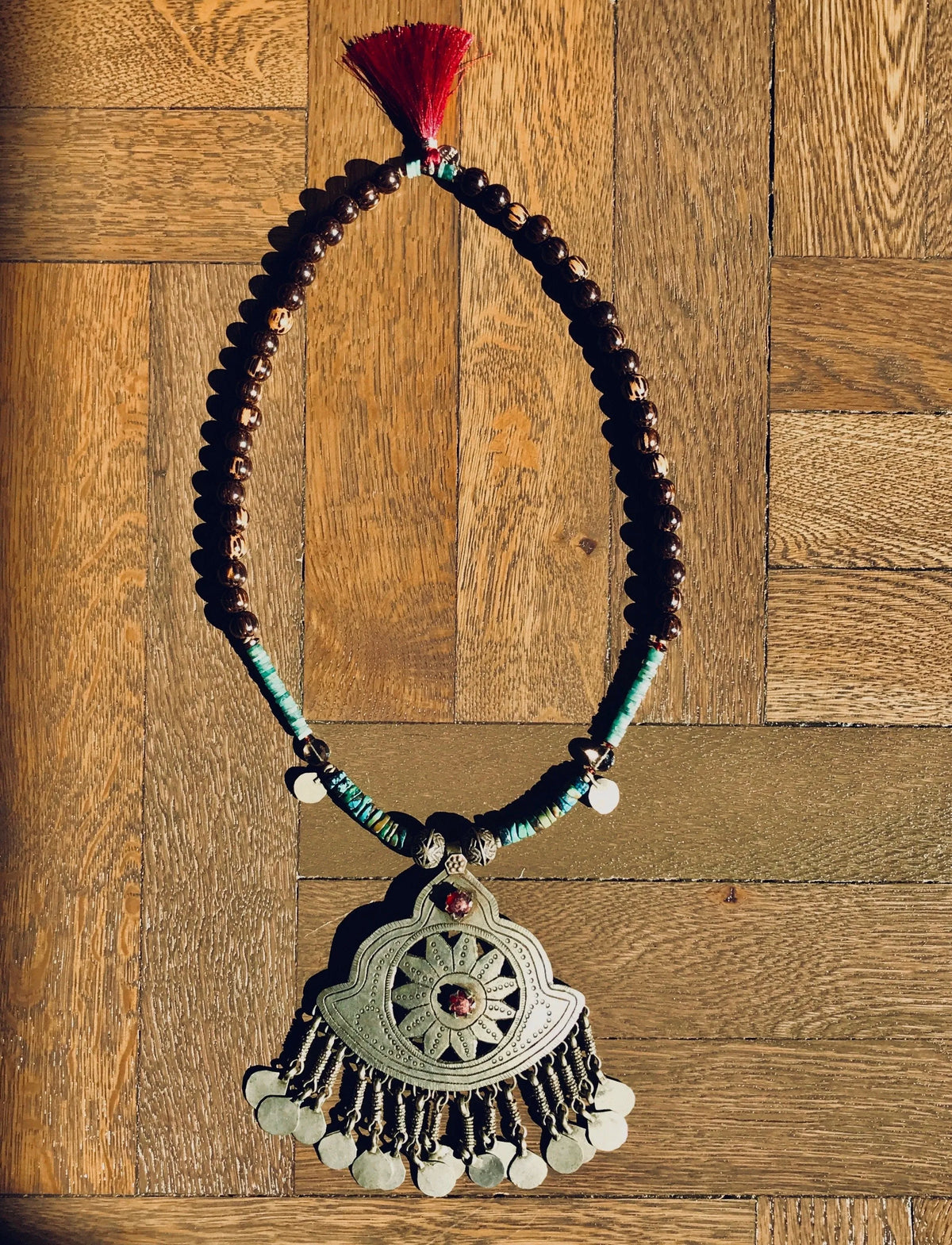 LAKE Statement Necklace Bohemian Splurge Rare Tribal Antique Charms