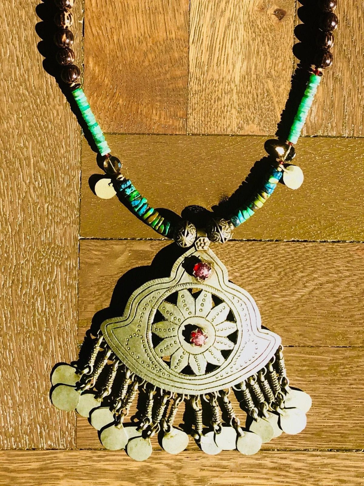 LAKE Statement Necklace Bohemian Splurge Rare Tribal Antique Charms