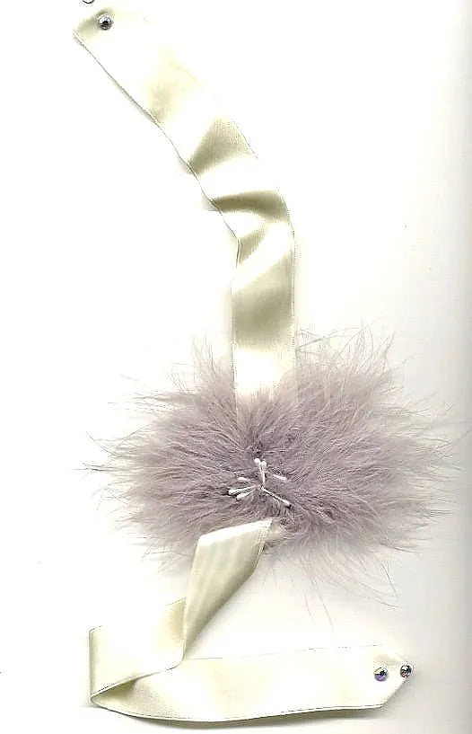 LANE Marabou Puff Feather Choker Convertible Hairband Wristlet Ring