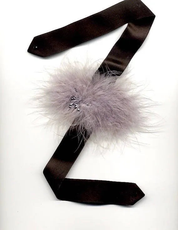 LANE Marabou Puff Feather Choker Convertible Hairband Wristlet Ring