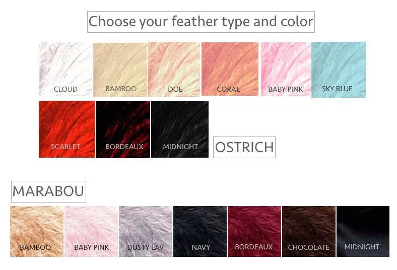 LANE Marabou Puff Feather Choker Convertible Hairband Wristlet Ring