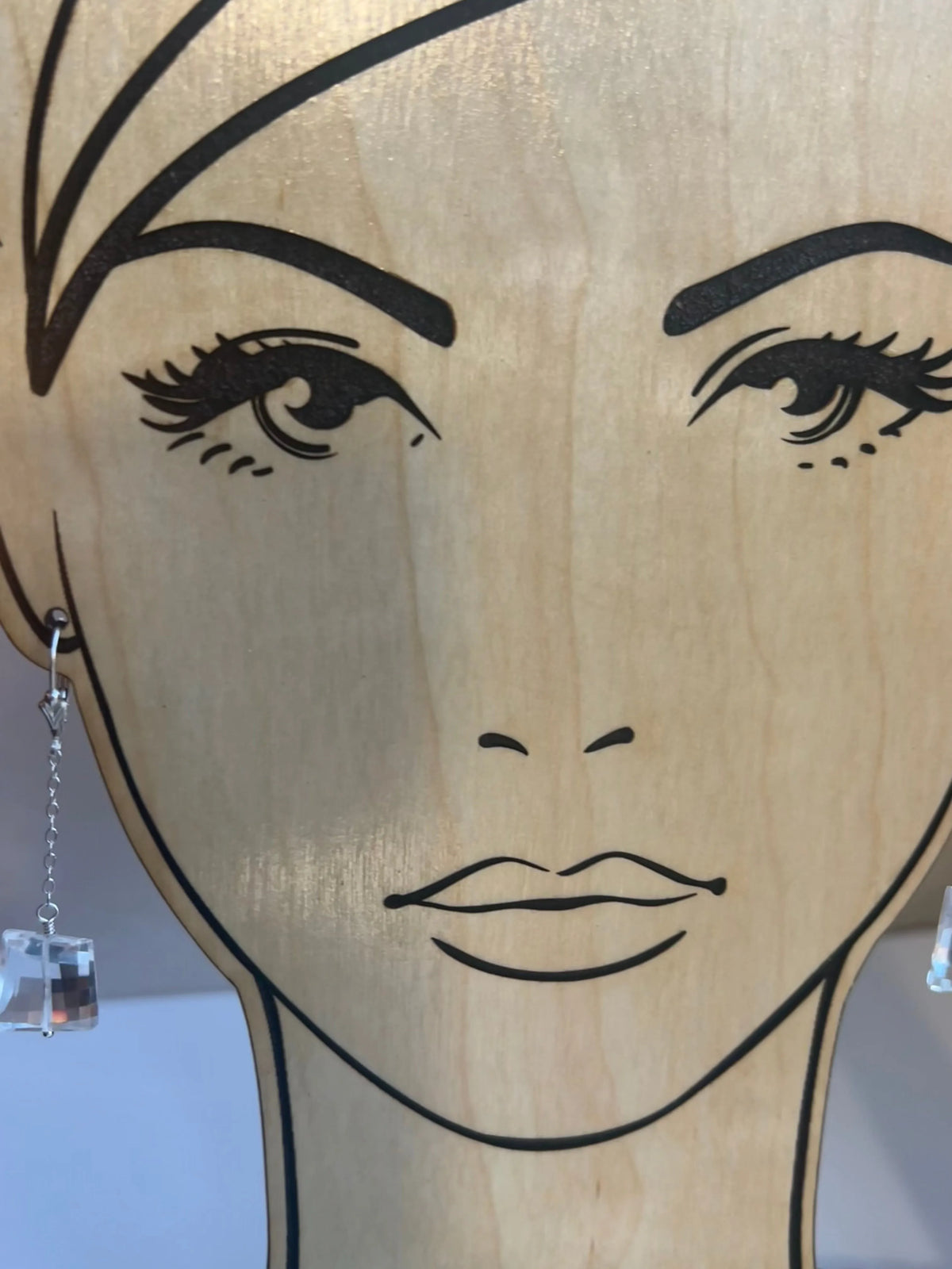 LARISSA Crystal Quartz Earrings Unique Cut Pattern