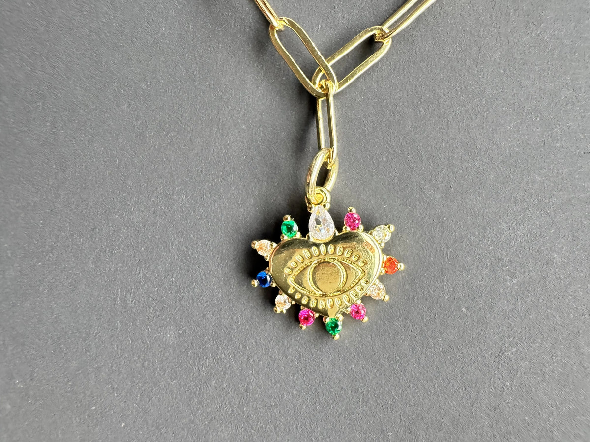 LES Heart Charm Necklace