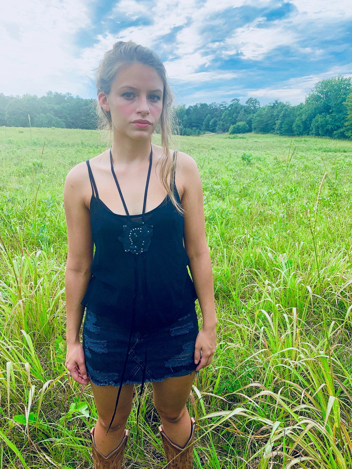 LILY ROSA Wrap Choker Lariat Hairband Wristlet Multi-Functioning