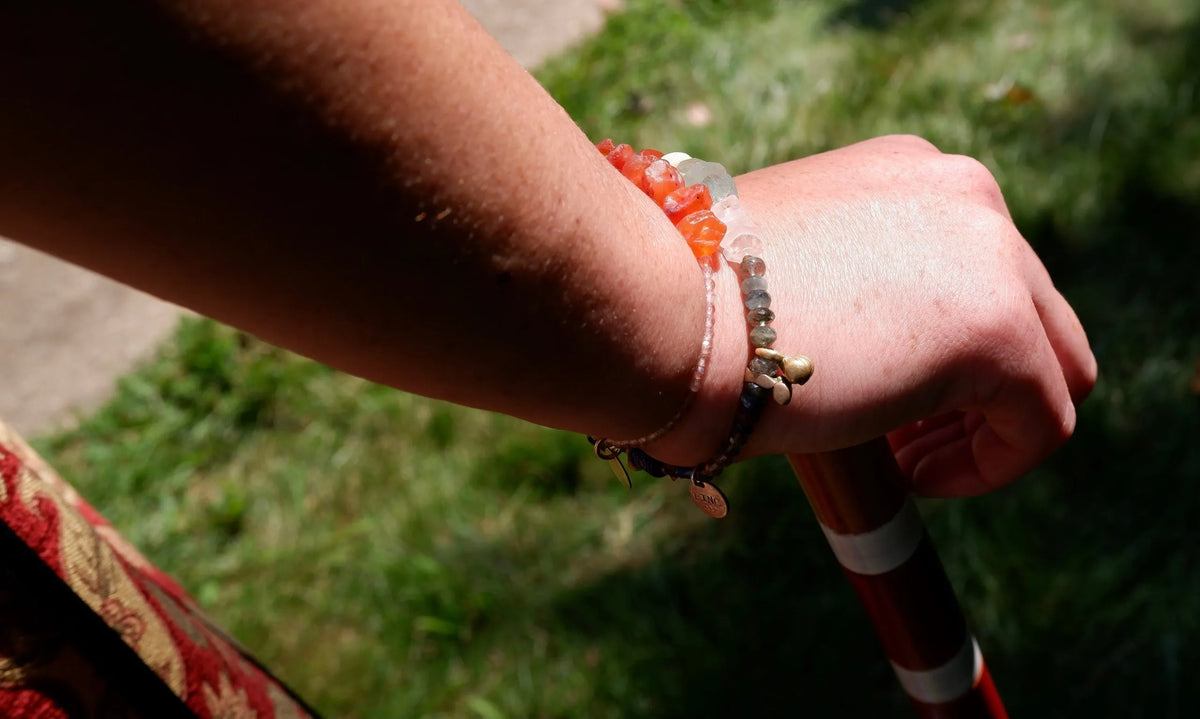 LONDON Inspired Bracelet Carnelian Blue Larimar Strawberry Rose Quartz