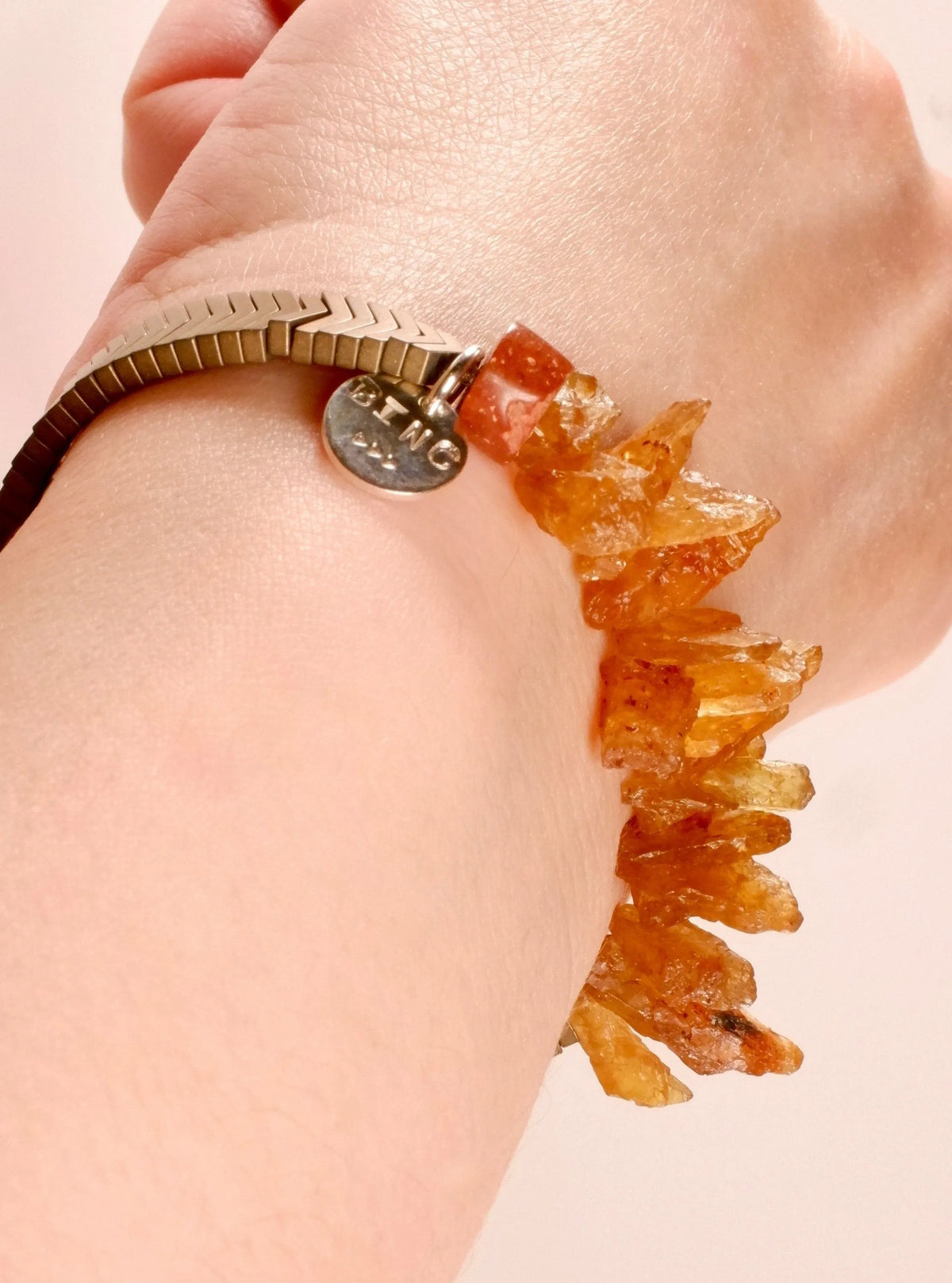 LUCHIA Bracelet Rare Petro Tourmaline Bauxite Hematite Chevron Beads