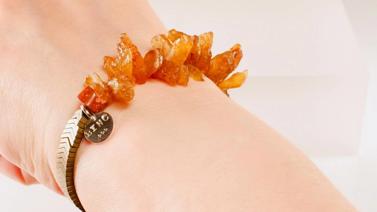 LUCHIA Bracelet Rare Petro Tourmaline Bauxite Hematite Chevron Beads