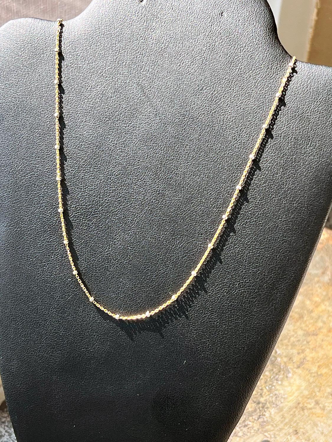 LUELLA "Tin Can" Necklace 14K (14/20) Gold Cable Chain