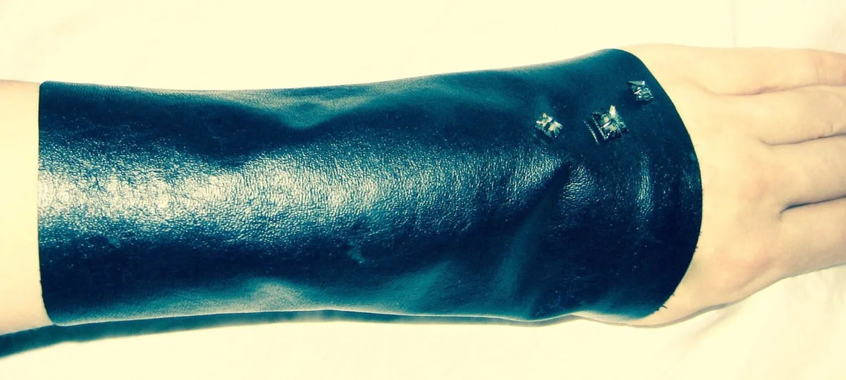 LYNDA Cuff Leather Wrist Upper Arm Sophisticated Rocker Badass