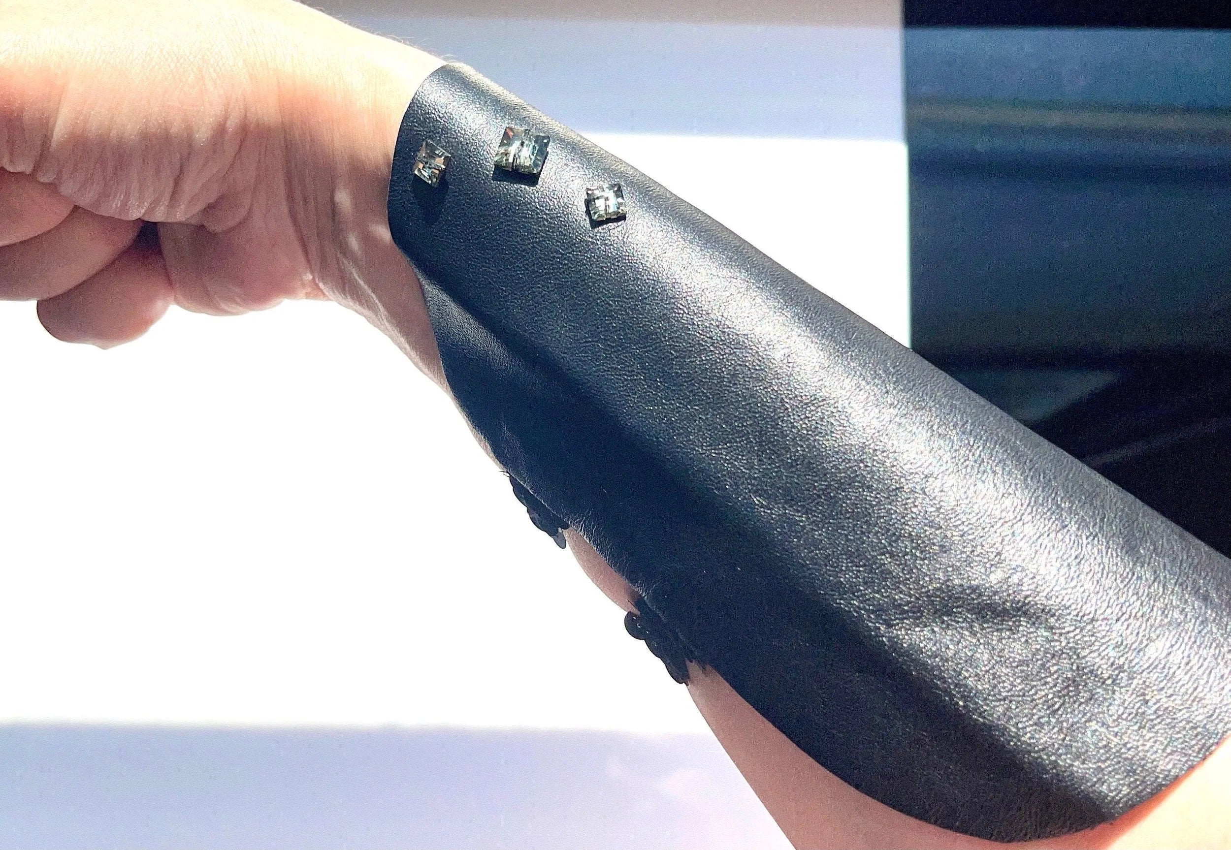 LYNDA Cuff Leather Wrist Upper Arm Sophisticated Rocker Badass