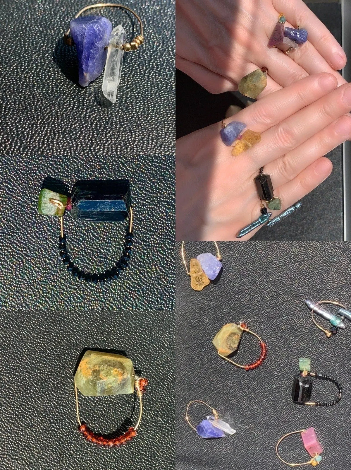 MANCHESTER Gemmy Fidget Ring Green Red Garnet Gift Lux Resort