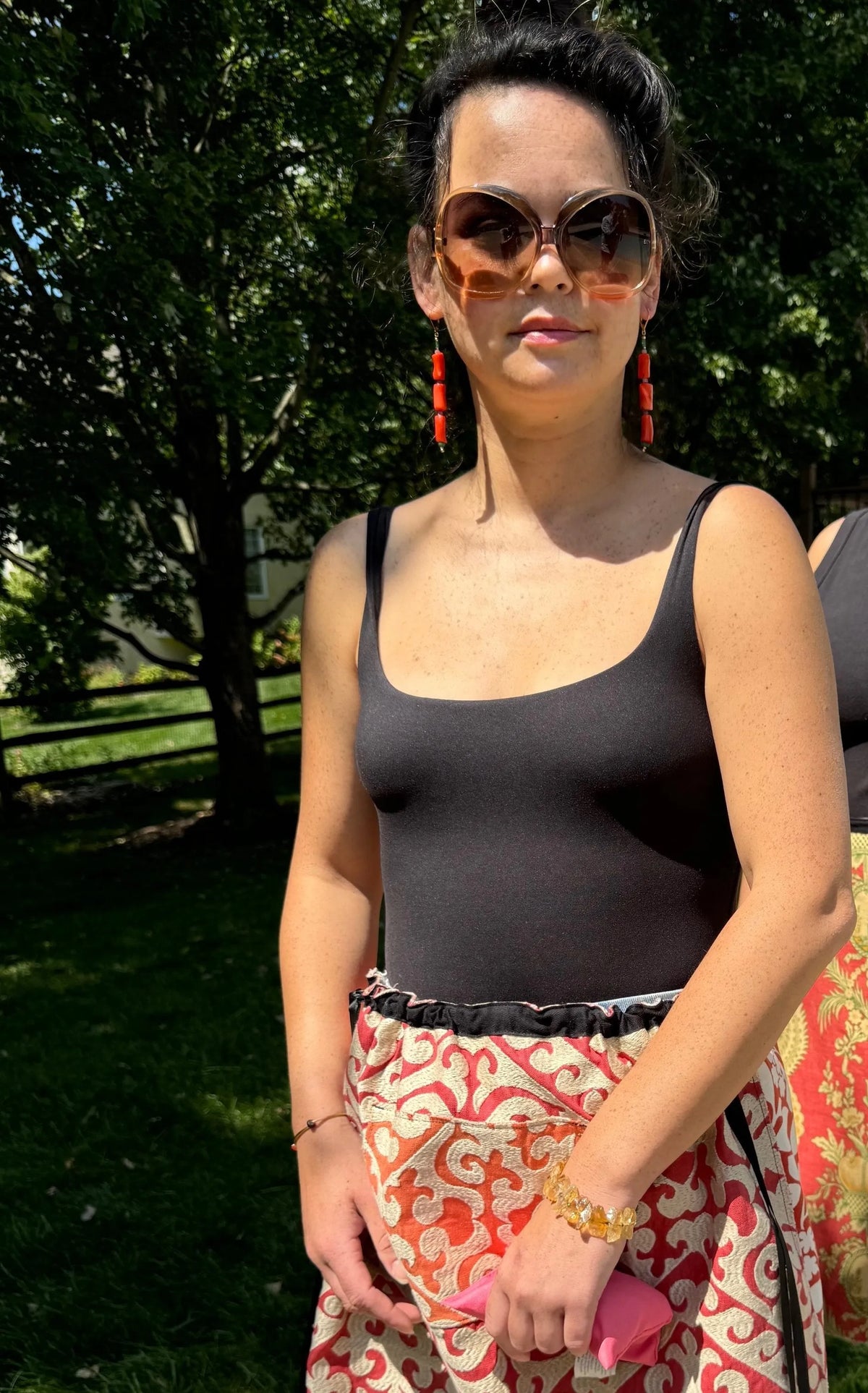 MARILYN Coral Earrings Deep Rich Red-Orange Faceted Ruby