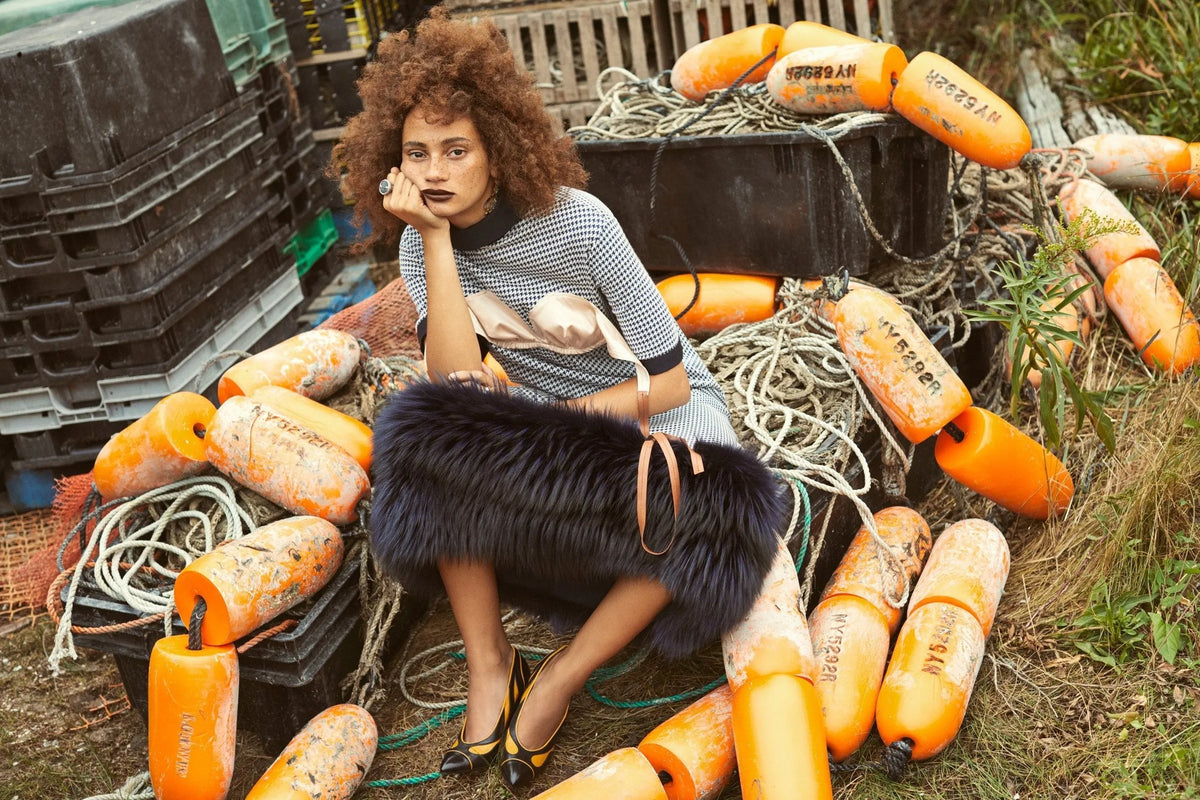 MIA Earring Sapphire Ombre Asymmetrical Nigerian Brass Tribal Charm