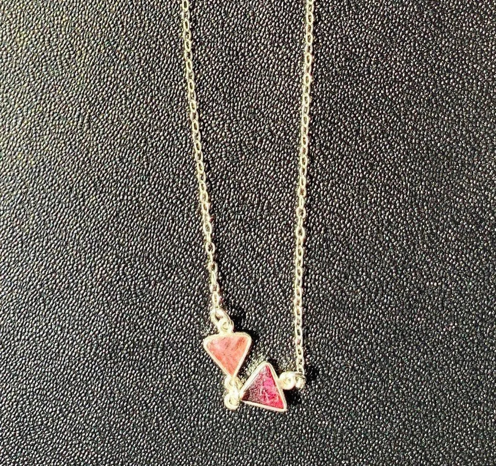 O-REN Charm Necklace Tourmaline Bow Batwings Triangles Spa Gift