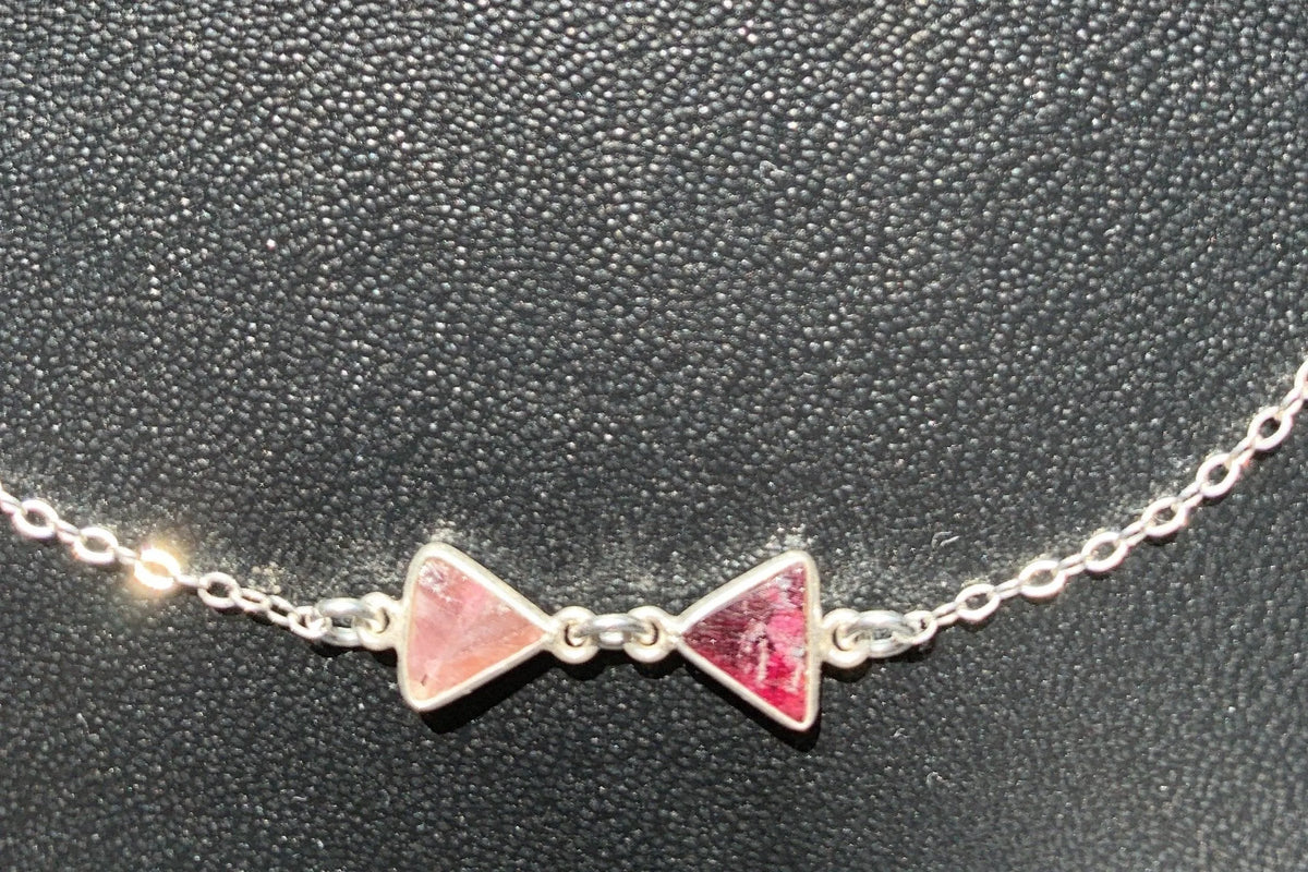 O-REN Charm Necklace Tourmaline Bow Batwings Triangles Spa Gift