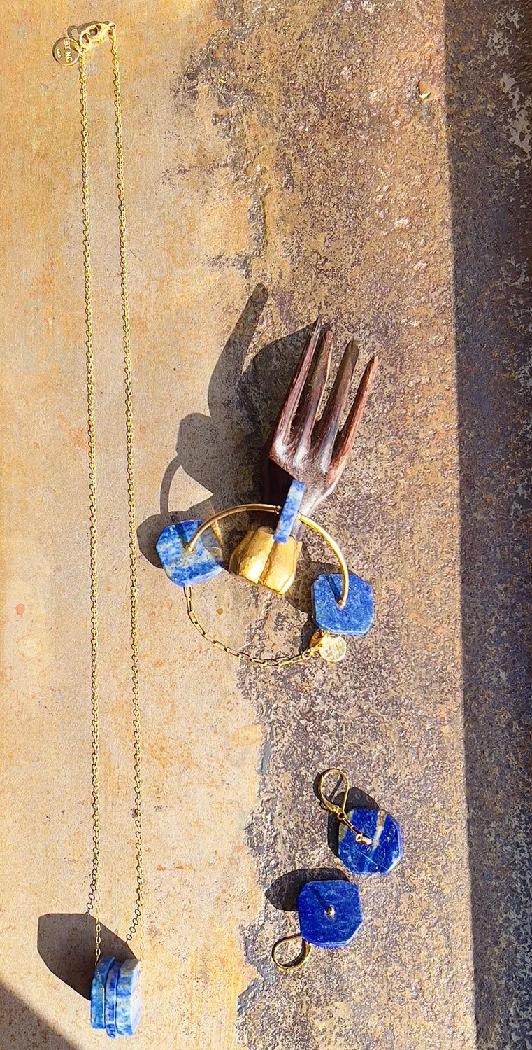 OLIVER Earrings Lapis Lazuli 4K Gold Or Sterling Silver